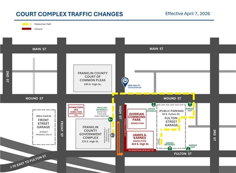 A map of the traffic changes for downtown