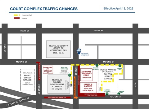 A map of the traffic changes for downtown